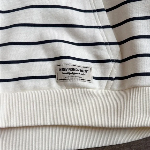 NWT THE GIVING MOVEMENT STRIPPED LOGO HOODIE IN ORGANIC COTTON blend s 2XL MEN